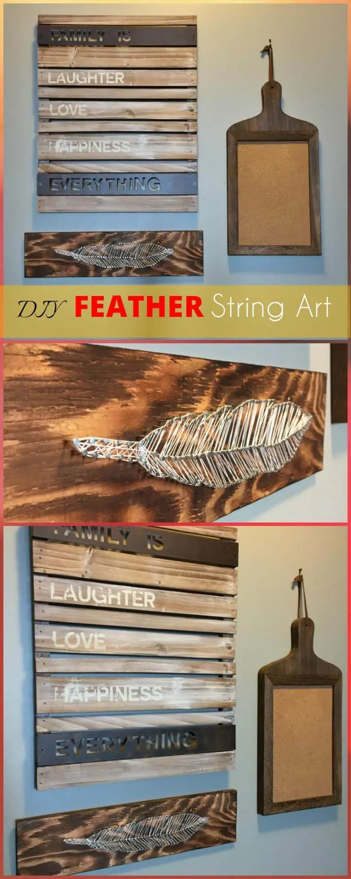 Arte de cuerda de plumas de bricolaje